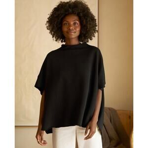 Frank & Eileen Audrey Funnel Neck Capelet Sweater Black One XS Pullover